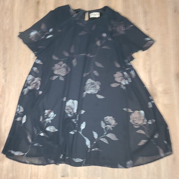 Show me Your Mumu size S Mini Flare Shift tunic Dress Oversized Chiffon floral - Picture 1 of 3